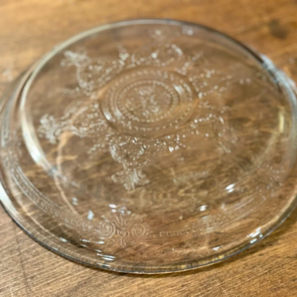 Vintage Fire King Clear Ornate Pie Plate